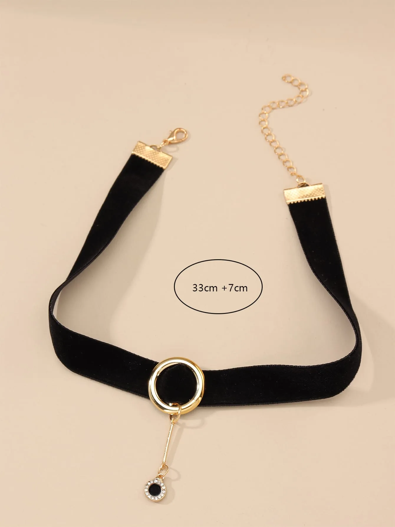 Rhinestone Decor Round Charm Choker Necklace for Women Jewelry for Women Gift