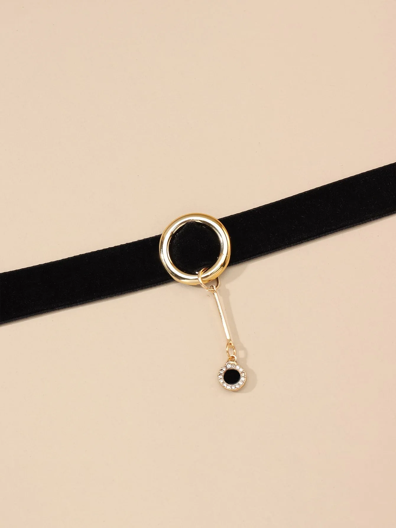 Rhinestone Decor Round Charm Choker Necklace for Women Jewelry for Women Gift