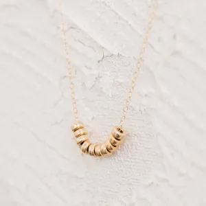Roundel Bead Necklace- Gold Filled