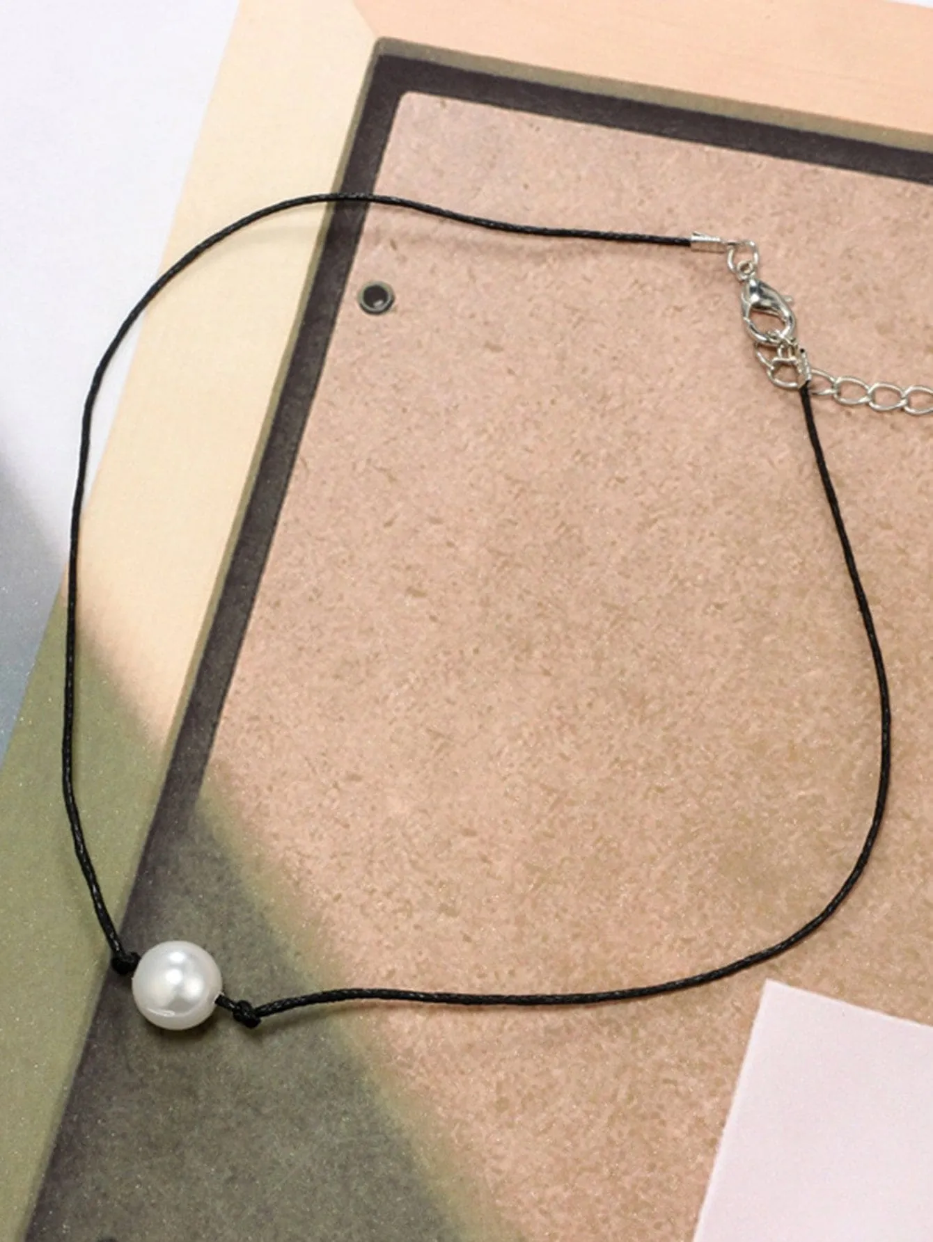 Single Pearl Bead Decor Necklace Jewelry for Women Gift for Her Necklace