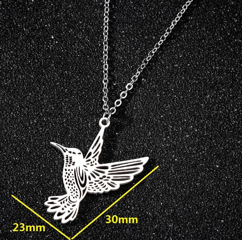 SISSLIA Wholesale Custom 18K Gold Sliver Plated Stainless Steel Necklace Tendy Geometric Bird Pendant Necklace For Women
