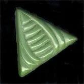 Triangular Asparagus Green Art Deco Cabochon. Molded glass. Pkg of 1. b5-413