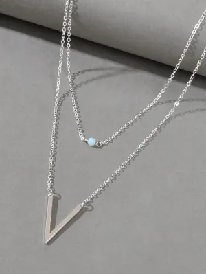 V-shaped Charm Layered Necklace for Women Novelty Necklace Creative Necklace