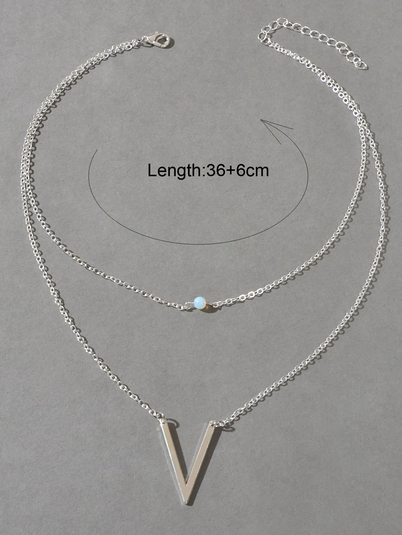 V-shaped Charm Layered Necklace for Women Novelty Necklace Creative Necklace