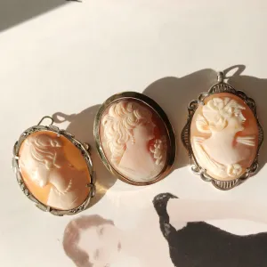 Vintage Cameo Brooch Pendants