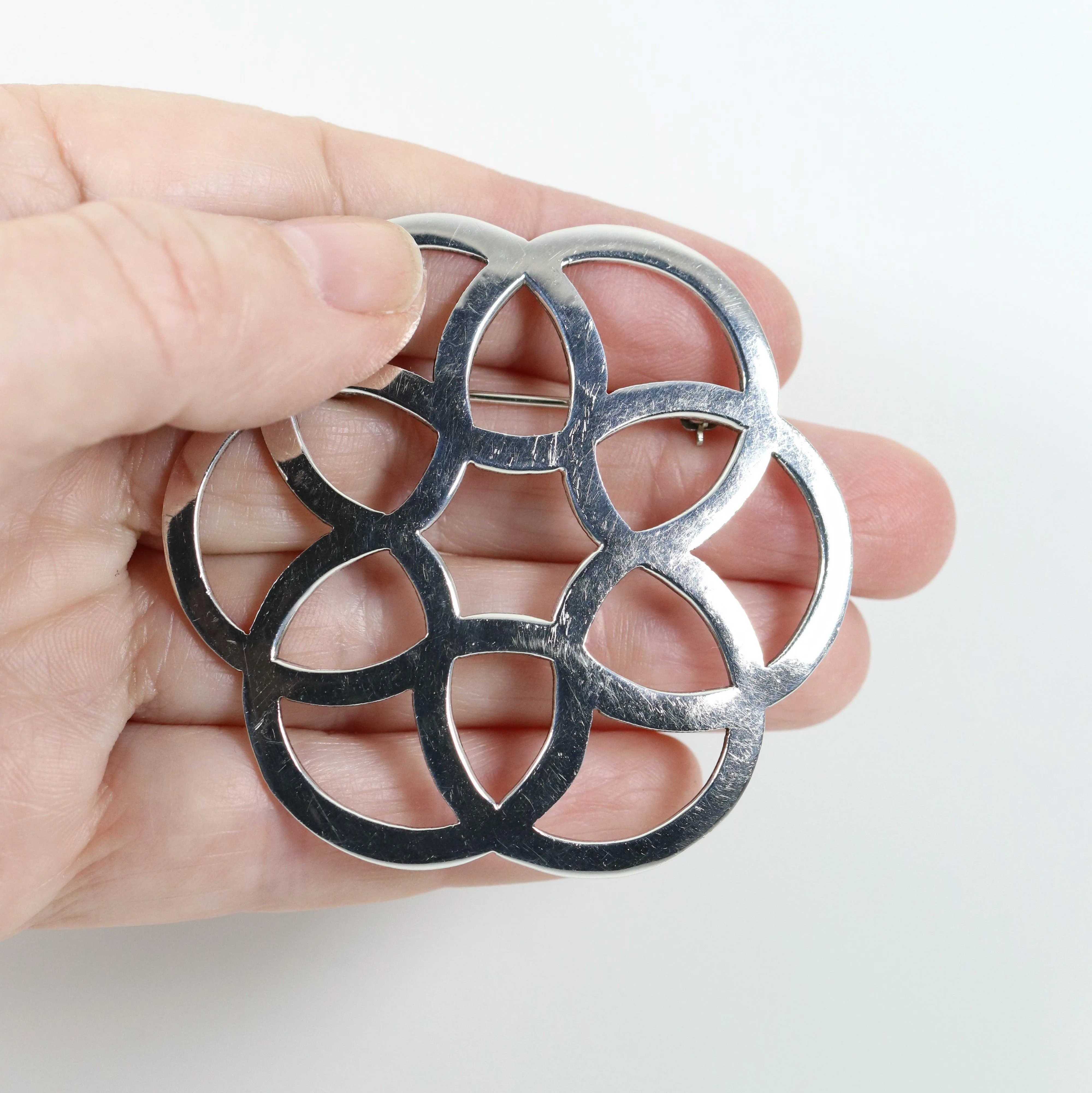 Vintage Taxco Silver Mexican Jewelry | Geometric Statement Brooch Mexico