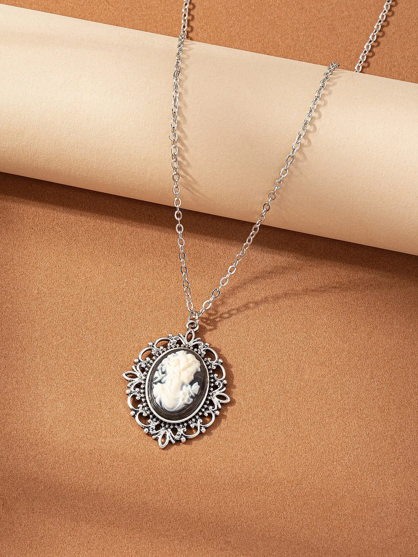 Women Figure Decor Oval Pendant Necklace for Women Jewelry for Women Jewelry